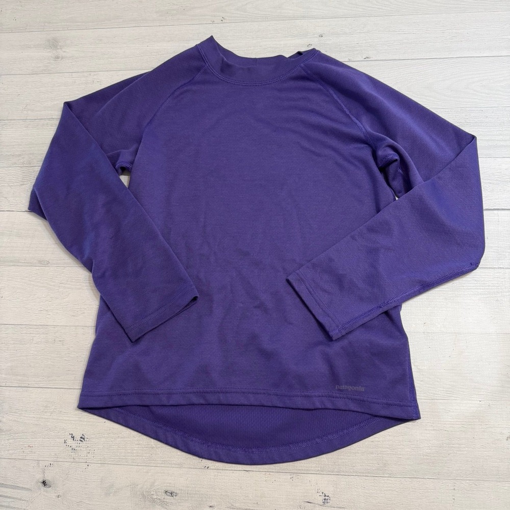 Patagonia capeline kids purple long sleeve baselayer size 12